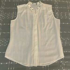 Patchington Sleeveless White sheer Top size XL